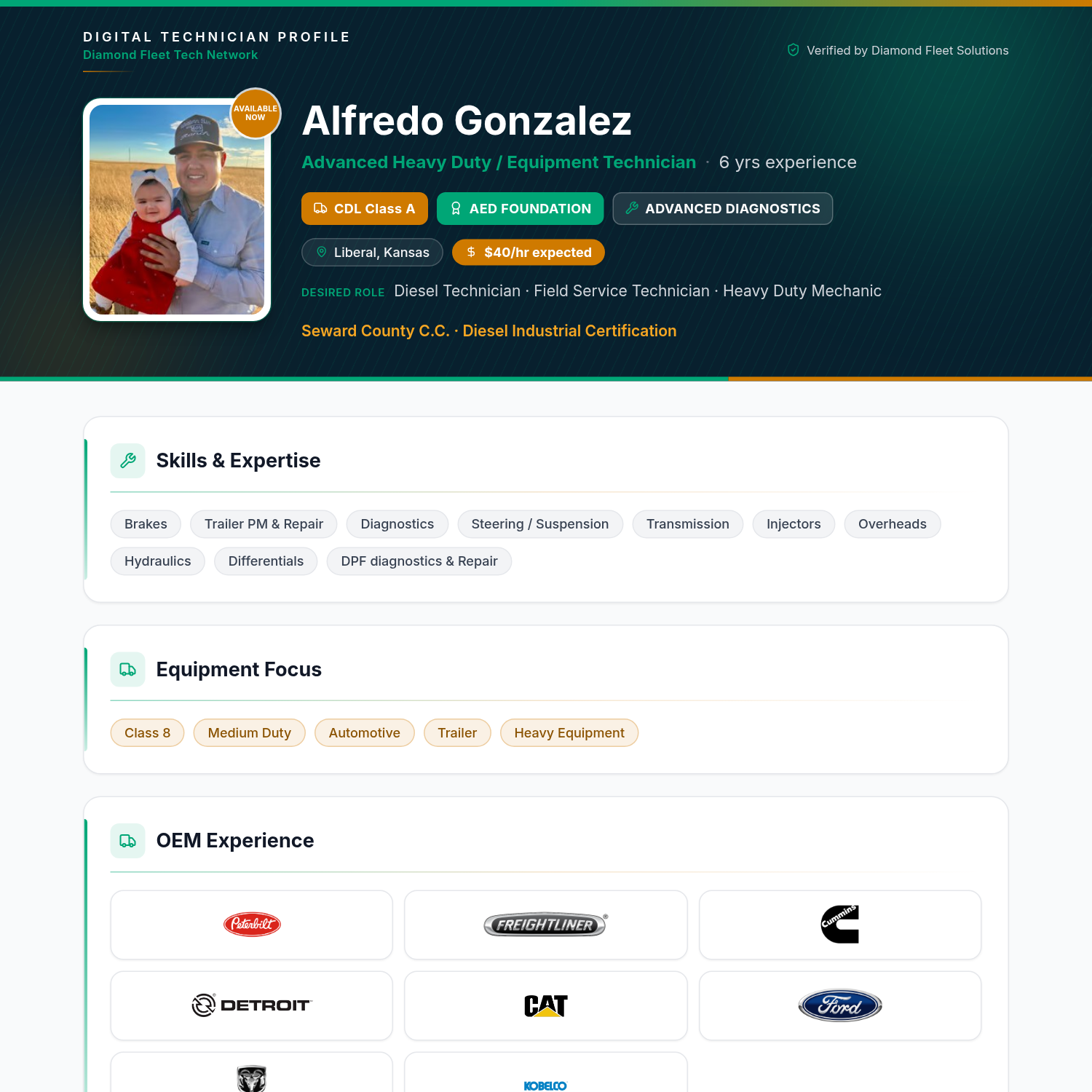 Alfredo G. — DFTN Career Profile